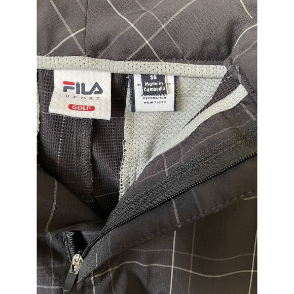 FILA SPORT GOLF Black Plaid Performance Stretch Men’s Shorts Size 36 Inseam 11 - Picture 7 of 7